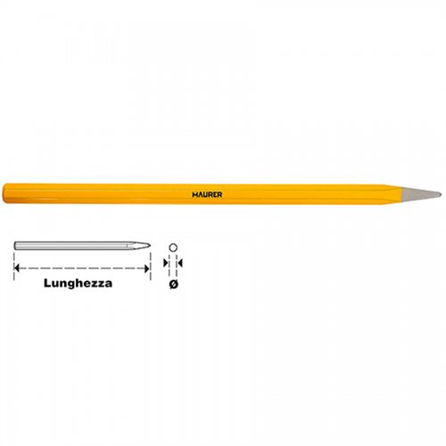 Scalpello Muratore Punta Riaf. Maurer 16x400mm - Lunghezza - 400 mm. - - 16 mm. - cod. 81205