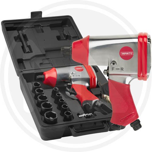 Avvitatrice Yamato Ad Aria Reversibile 1/2" In Kit 17pz - Lunghezza 193 mm. E Att. Bussole 1/2" - cod. 99451