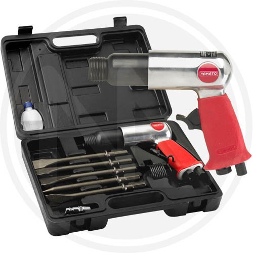 Scalpellatore Pneumatico Yamato In Kit 11pz - Lunghezza 190 mm. E Attacco Esag. 19,05 mm. - cod. 99458