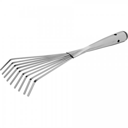 Rastrello Foglie Papillon C/manico In Acciaio - Denti 9 - cod. 83624