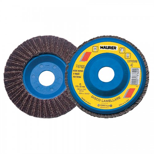 Disco Lamellare Corindone 115mm Gr 60 Maurer Plus - 10 pz - Grana - 60 - - 115 mm. - cod. 87622