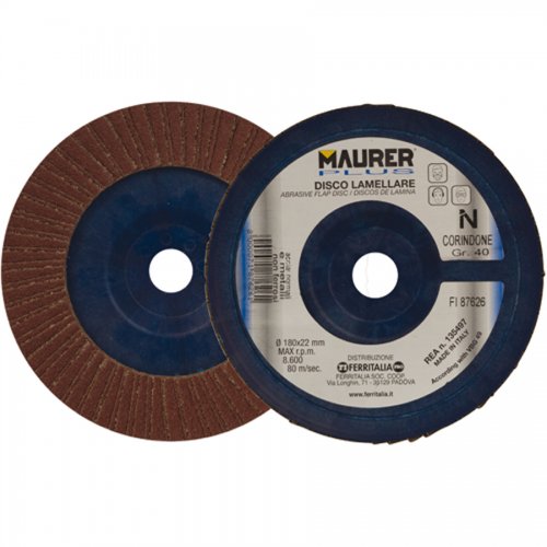 Disco Lamellare Corindone 178mm Gr. 80 Maurer Plus - 2 pz - Grana - 80 - - 178 mm. - cod. 87629