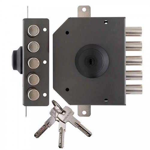 Serratura Triplice C/asta E60 Sx "teco T1400" Chiave Ce - Verso SX e Apertura Chiave - cod. 35644