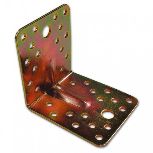 Piastra Per Travi Piegata 85x85mm L 65mm Nervata Zinco+ - 25 pz - Misura 85x85x65 mm. E Spessore 2,5 mm. - cod. 10336