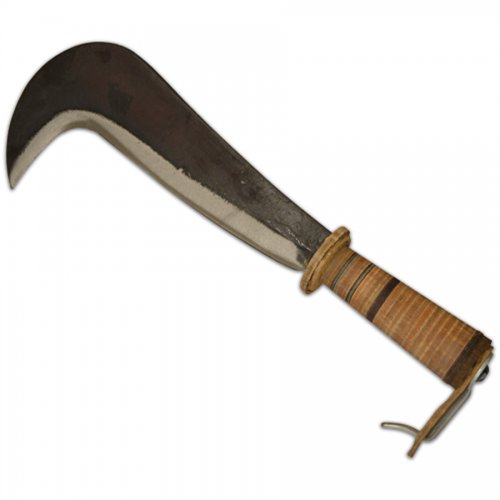 Roncola Forgiata Manico Cuoio Tipo Bergamo 260mm - Misura 260 mm. - cod. 73070