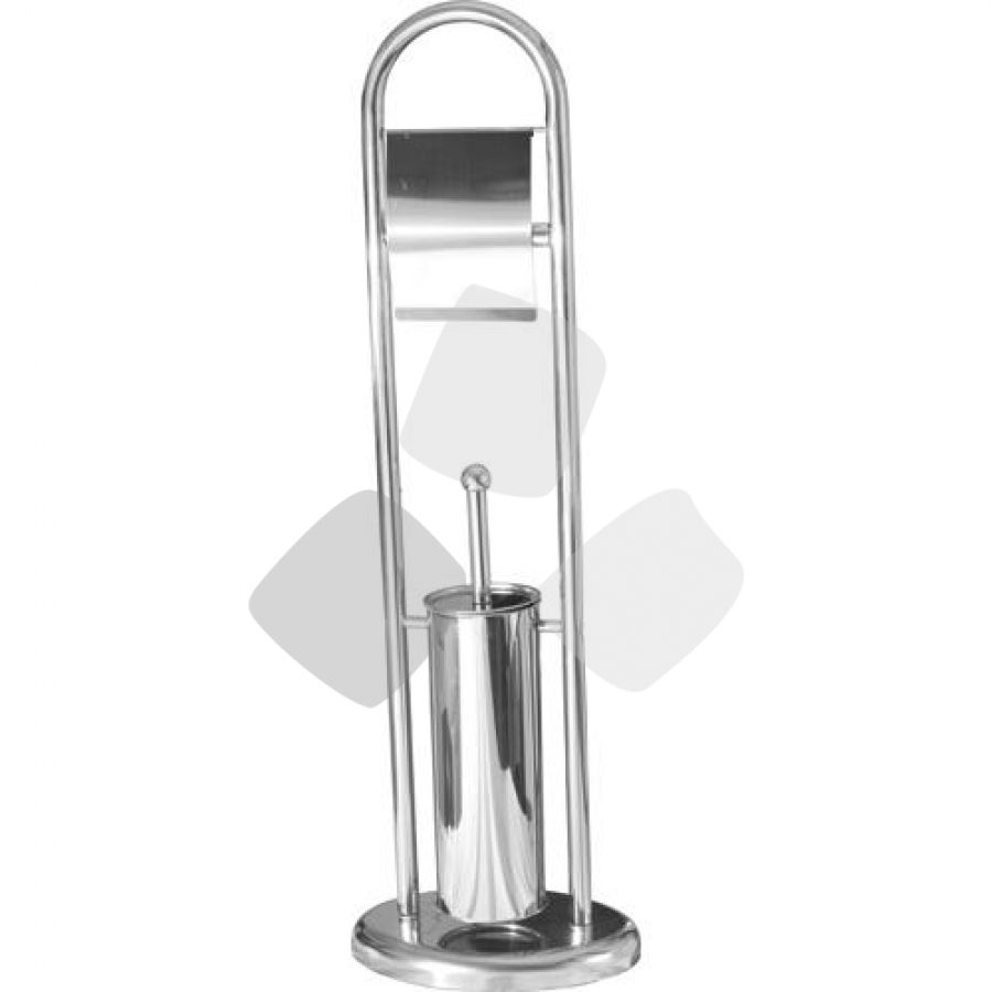 Piantana Portarotolo+scopino Bagno Acciaio Inox H80cm Maurer